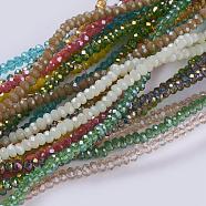 Glass Beads Strands, Faceted, Rondelle, Mixed Style, Mixed Color, 2.5x1mm, Hole: 0.5mm, about 185~190pcs/strand, 13 inch(33cm)(GLAA-F079)