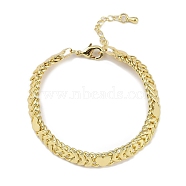 Rack Plating Brass Bracelets for Women, Long-Lasting Plated, Lead Free & Cadmium Free, Real 18K Gold Plated, 6-7/8 inch(17.5cm)(BJEW-K244-03G)