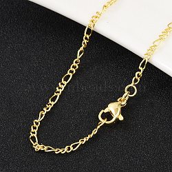 Brass Figaro Chains Necklace for Women, Cadmium Free & Lead Free, Real 18K Gold Plated, 17.52 inch(44.5cm)(X-NJEW-P265-28G)