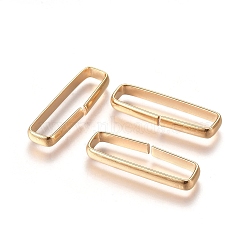 201 Stainless Steel Quick Link Connectors, Linking Rings, Closed but Unsoldered, Rectangle, Golden, 22.5x7x2.5mm, Inner Diameter: 5x20mm(STAS-L238-055B-G)