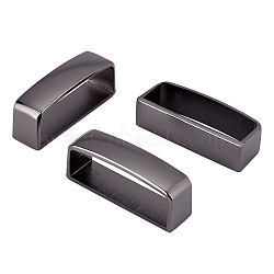 1 Set Zinc Alloy Belt Loop Keepers, for Men's Belt Buckle Accessories, Gunmetal, 4.3x1.8x1.2cm, Inner Diameter: 4x1.4cm, 3pcs/set(FIND-AR0002-60B)