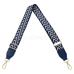 Adjustable Cotton Cloth Bag Handles, with Alloy Swivel Clasps, for Bag Replacement Accessories, Marine Blue, 84~136.8x3.7cm(FIND-WH0090-13)