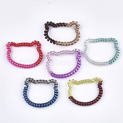 (Holiday Stock-Up Sale)Plastic Telephone Cord Elastic Kitten Hair Ties, Ponytail Holder, Cat Head, Mixed Color, 43~45x52~54x6mm(OHAR-T006-52)