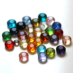 Imitation Austrian Crystal Beads, Grade AAA, Faceted, Flat Round, Mixed Color, 10x5.5mm, Hole: 0.9~1mm(SWAR-F053-10mm-M)