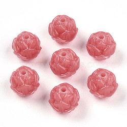 Opaque Acrylic Beads, Rose, Salmon, 10.5x9.5mm, Hole: 1.8mm, 909pcs/500g(OACR-H045-01B)