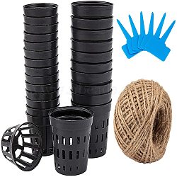 DIY Kit, with Plastic Planting Basket, Plastic Plant Labels and Jute Twine, Black, 9.75x5x0.1cm(DIY-PH0025-80)