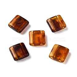 Opaque Acrylic Slide Charms, Square, Chocolate, 5.2x5.2x2mm, Hole: 0.8mm(OACR-Z010-01I)