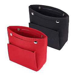 WADORN 2Pcs 2 Colors Felt Purse Organizer Insert, Toiletry Bag Organiser Accessories, Rectangle, Mixed Color, 9x20.5x17.5cm, 1pc/color(FIND-WR0007-47)