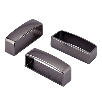 1 Set Zinc Alloy Belt Loop Keepers, for Men's Belt Buckle Accessories, Gunmetal, 4.3x1.8x1.2cm, Inner Diameter: 4x1.4cm, 3pcs/set