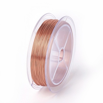 Round Copper Wire for Jewelry Making, with Spool, Red Copper, 24 Gauge, 0.5mm, about 60m/roll