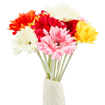 WADORN 15Pcs 5 Colors Cloth & Flocking Artificial Chrysanthemum Flower, for Home Party Wedding decoration Accessories, Mixed Color, 390x90~93mm, 3pcs/color