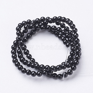 Natural Black Onyx Round Beads Strands(X-GSR3mmC097)-3