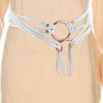 Polyester Chain Belts for Women Ladies Dress, with Alloy Findings, White, 880mm(AJEW-WH20018-51B)