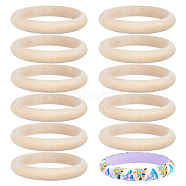 12Pcs Unfinished Wood Bangles, DIY Wood Crafts, Bisque, 1/2 inch(1.3cm), Inner Diameter: 2-5/8 inch(6.7cm)(BJEW-AR0001-07)