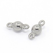 304 Stainless Steel Links connectors, Round, Stainless Steel Color, 8x3.5mm, Hole: 1mm(STAS-O031-C33)