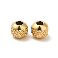 304 Stainless Steel Bead, Round, Real 18K Gold Plated, 5mm, Hole: 2mm(STAS-H214-28A-G)