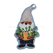 Gnome Horticulturist Appliques, Computerized Embroidery Cloth Iron on/Sew on Patches, Costume Accessories, Colorful, 83x41x1.5mm(DIY-D080-14)