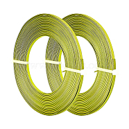 BENECREAT Aluminum Wire, Flat Craft Wire, Bezel Strip Wire for Cabochons Jewelry Making, Yellow Green, 3x1mm, about 5m/roll(AW-BC0003-34A-04)