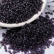 MIYUKI Round Rocailles Beads, Japanese Seed Beads, 8/0, (RR157) Transparent Amethyst, 8/0, 3mm, Hole: 1mm, about 19000~20500pcs/pound(SEED-G008-RR0157)