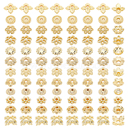 Elite DIY Jewelry Making Kits, Including Brass Snowflake Spacer Beads and Flower Petal Bead Caps, Golden, 4~6x4~6.5x1~2mm, 144Pcs/box(DIY-PH0009-26)