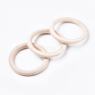 Unfinished Wood Linking Rings, Natural Macrame Wooden Rings, Bleach, Ring, PapayaWhip, 78~80x10mm, Hole: 58.5~59.5mm(WOOD-Q024-17)