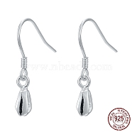 925 Sterling Silver Earring Hooks Findings, with Pendant Bails, Silver, 22mm, 20 Gauge, Pin: 0.8mm(X-STER-I014-28S)