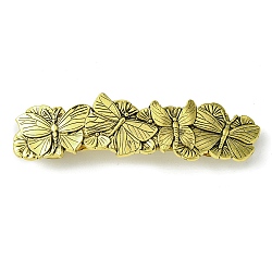 Butterfly Alloy Hair Barrettes, for Woman Girls, Antique Golden, 88x23.5x12mm(OHAR-C010-03AG)