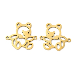 201 Stainless Steel Connector Charms, Bear Links, Golden, 18x20x0.8mm, Hole: 1.4mm(STAS-Q245-17G)