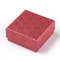 Cardboard Box, Square, Dark Red, 7.5x7.5x3.5cm(CBOX-G017-03)