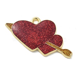 Alloy Pendants, with Enamel, Valentine's Day, Arrow, 15x29.5x2mm, Hole: 1.8mm(ENAM-D285-04G-10)