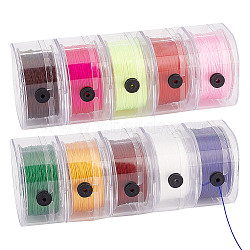 10 Rolls 10 Colors Nylon Thread, for Jewelry Making, Mixed Color, 0.8mm, about 1 roll/color(NWIR-WH0023-01)