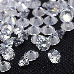Cubic Zirconia Cabochons, Grade A, Faceted, Diamond, Clear, 1.6mm(ZIRC-M002-1.6mm-007)