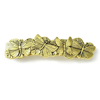 Butterfly Alloy Hair Barrettes, for Woman Girls, Antique Golden, 88x23.5x12mm