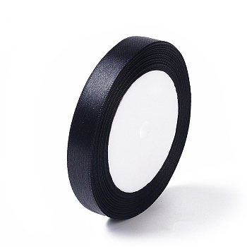 Garment Accessories 1/2 inch(12mm) Satin Ribbon, Black, 25yards/roll(22.86m/roll)