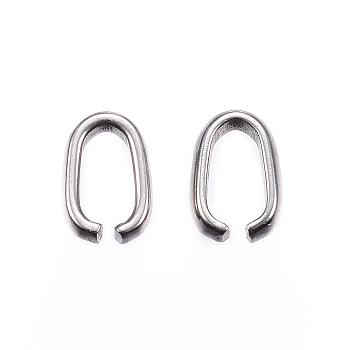 304 Stainless Steel Quick Link Connectors, Linking Rings, Oval, Stainless Steel Color, 7x5x2mm