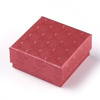 Cardboard Box, Square, Dark Red, 7.5x7.5x3.5cm