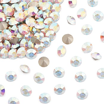 Preciosa&reg MAXIMA Crystal Round Stones, Czech Crystal, Dura Foiling, Round(431 11 615 Chaton), 00030 200 Crystal AB, SS6/PP13(1.9~2.1mm)