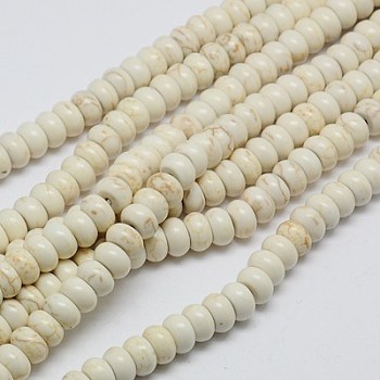 Synthetic Turquoise Beads Strands, Dyed, Rondelle, Creamy White, 4x2mm, Hole: 1mm, about 160pcs/strand, 15.5 inch