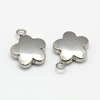 304 Stainless Steel Charms, Flower, Stainless Steel Color, 15x12x4mm, Hole: 2mm