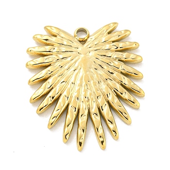 PVD Vacuum Plating 304 Stainless Steel Pendants, Leaf Charms, Real 18K Gold Plated, 20.5x19x1.7mm, Hole: 1.6mm