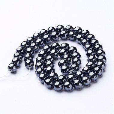 6MM Black AAA Grade Round Non-Magnetic Synthetic Hematite Beads Strands(X-G-H1072-1)-2