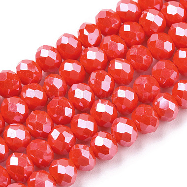 Red Rondelle Glass Beads