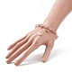 Natura Strawberry Quartz & Pearl Beaded Stretch Bracelet(BJEW-JB09004)-3