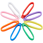 32Pcs 8 Colors Silicone Pendant, Oval, Mixed Color, 46x14x8mm, Hole: 2mm, Inner Diameter: 36x10mm, 4pcs/color(FIND-GF0005-87A)