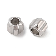 Non-Tarnish 303 Stainless Steel Beads, Pumpkin, Stainless Steel Color, 3x2.5mm, Hole: 1.4mm(STAS-G341-02A-P)