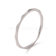 201 Stainless Steel Rhombus Finger Ring for Women, Stainless Steel Color, Inner Diameter: 17mm(RJEW-I089-52P)