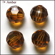 Imitation Austrian Crystal Beads, Grade AAA, Faceted(32 Facets), Round, Sienna, 10mm, Hole: 0.9~1mm(SWAR-F021-10mm-203)