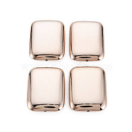 UV Plating Acrylic Beads, Rectangle, Rose Gold Plated, 30x22x6mm, Hole: 1.2mm(PACR-N011-010)