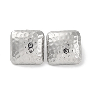 304 Stainless Steel Square Stud Earrings, Silver, 18x17.5mm(EJEW-D281-28S)