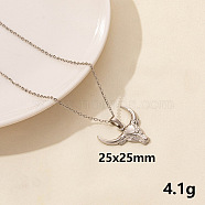 Stainless Steel Insect Cattle Pendant Necklace Unisex Jewelry(TG2584-11)